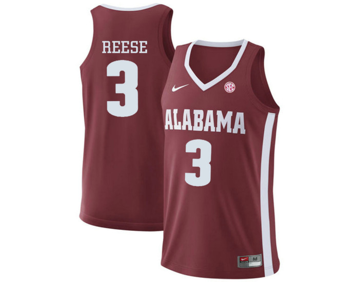 Youth Alabama Crimson Tide #3 Alex Reese Authentic College Basketball Jersey Red