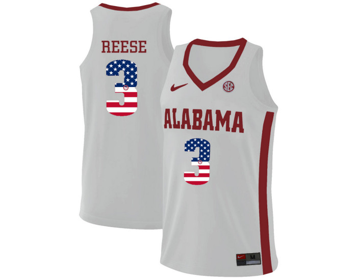 Alabama Crimson Tide #3 Alex Reese Authentic College Basketball Jersey White