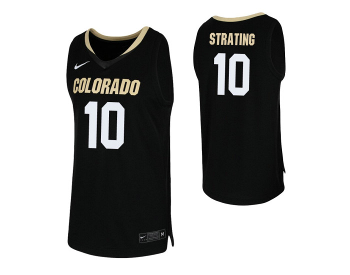 Youth Alexander Strating Replica College Basketball Jersey Black Colorado Buffaloes