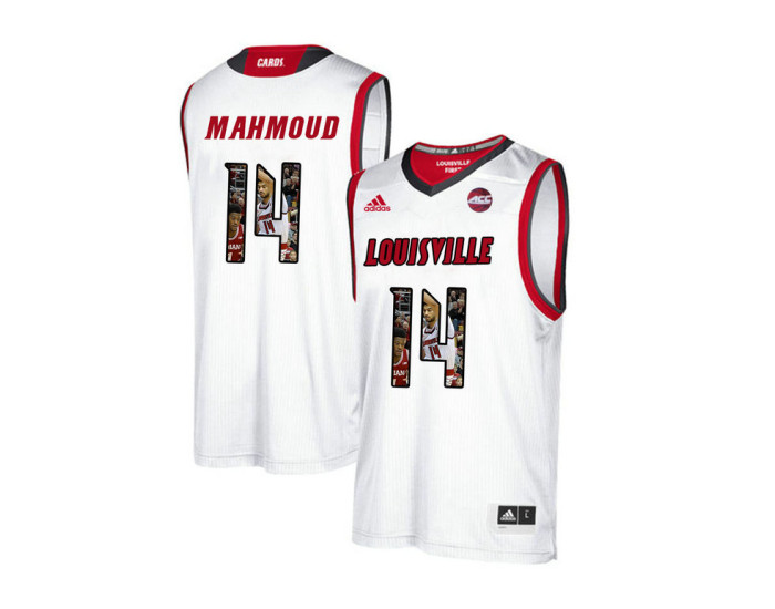 Youth Louisville Cardinals #14 Anas Mahmoud Replica College Basketball Jersey White