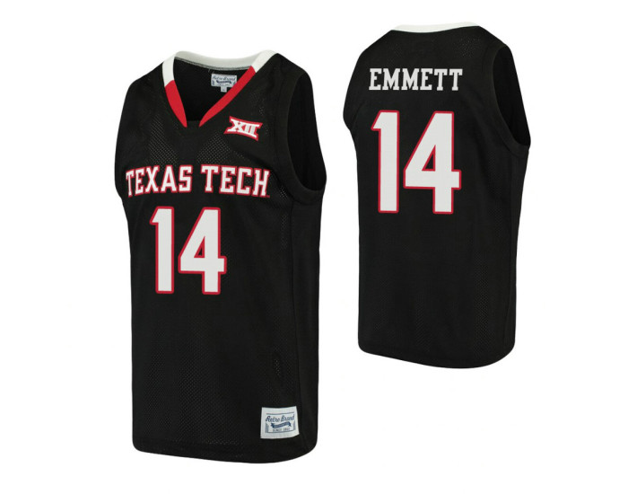 Youth Texas Tech Red Raiders 14 Andre Emmett Alumni Replica College Basketball Jersey Black