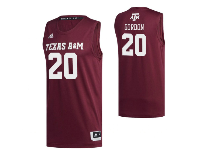 Texas A&amp;M Aggies 20 Andre Gordon Authentic College Basketball Jersey Maroon