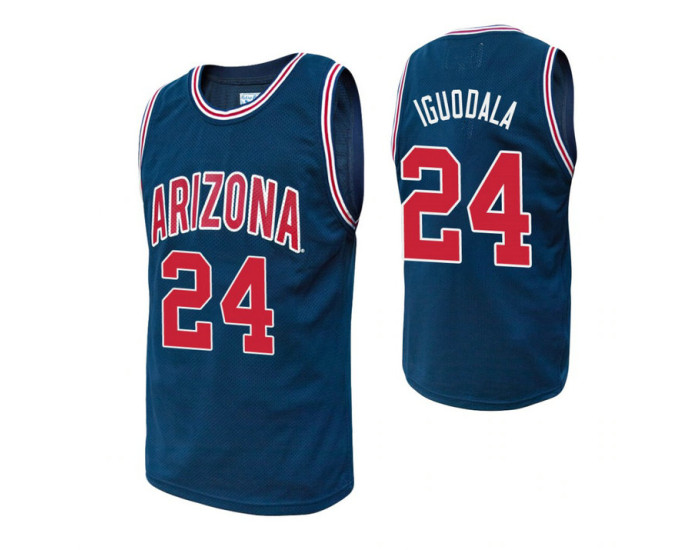 Youth Arizona Wildcats #24 Andre Iguodala Navy Authentic College Basketball Jersey