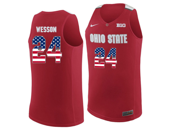 Youth Ohio State Buckeyes #24 Andre Wesson Authentic College Basketball Jersey Red