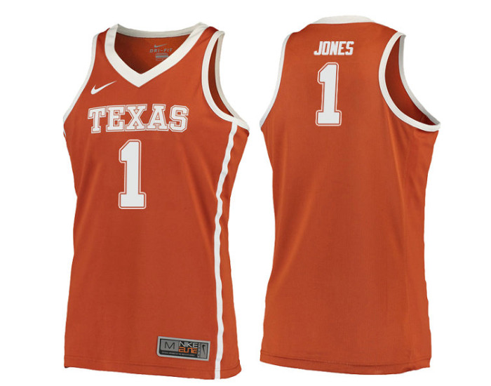 Youth Texas Longhorns #1 Andrew Jones Authentic College Basketball Jersey Orange