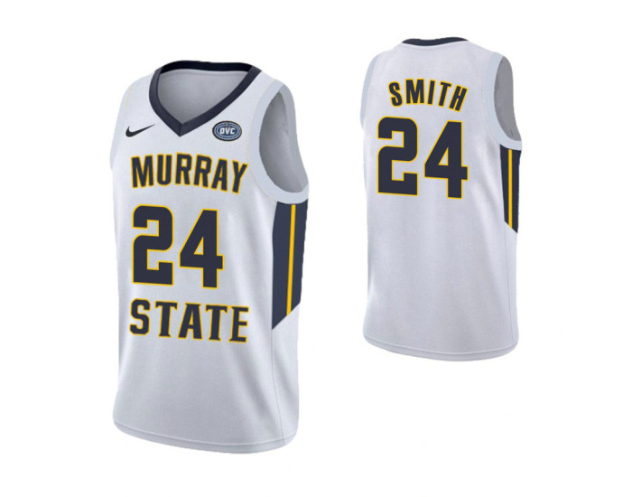 Youth Murray State Racers #24 Anthony Smith Authentic College Basketball Jersey White