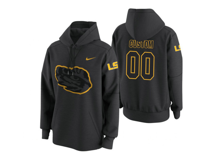 LSU Tigers #00 Custom Men's Anthracite College Basketball Hoodie