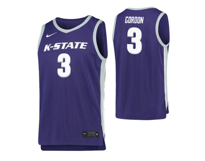 Youth Antonio Gordon Replica College Basketball Jersey Purple Kansas State Wildcats