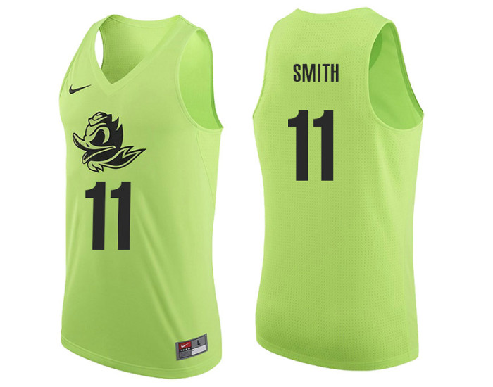 Oregon Ducks #11 Keith Smith Replica College Basketball Jersey Apple Green