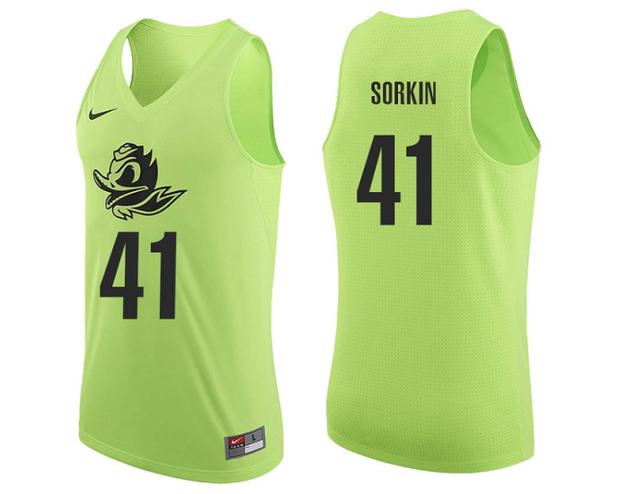 Youth Oregon Ducks #41 Roman Sorkin Replica College Basketball Jersey Apple Green