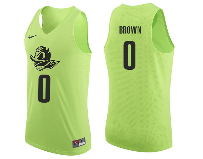 Oregon Ducks #0 Troy Brown Authentic College Basketball Jersey Apple Green
