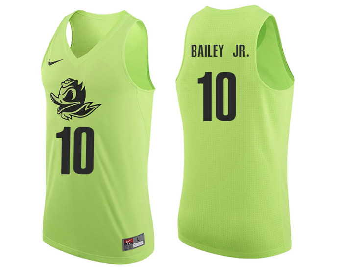 Oregon Ducks #10 Victor Bailey Jr. Replica College Basketball Jersey Apple Green