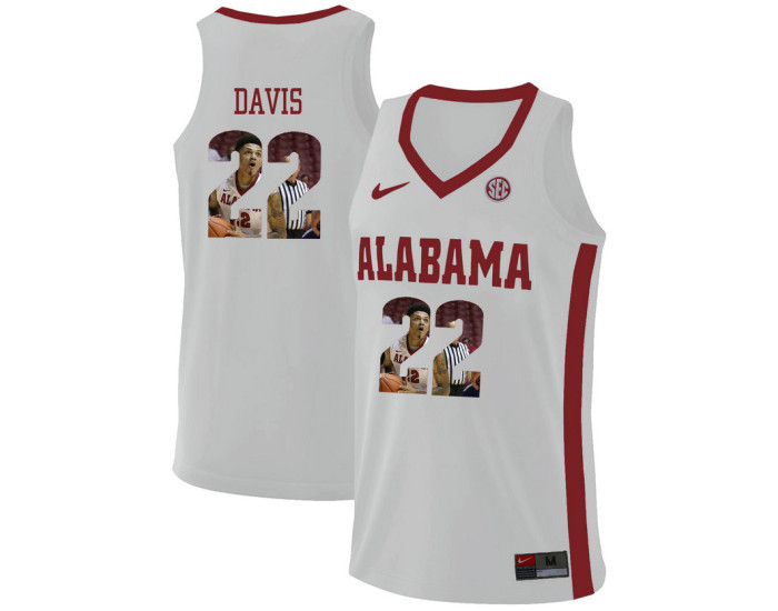 Youth Alabama Crimson Tide #22 Ar'Mond Davis Authentic College Basketball Jersey White