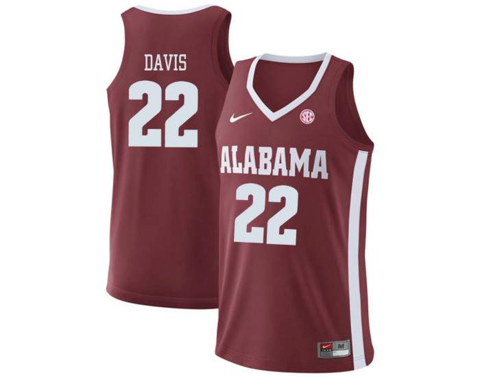 Alabama Crimson Tide #22 Ar'Mond Davis Authentic College Basketball Jersey Red