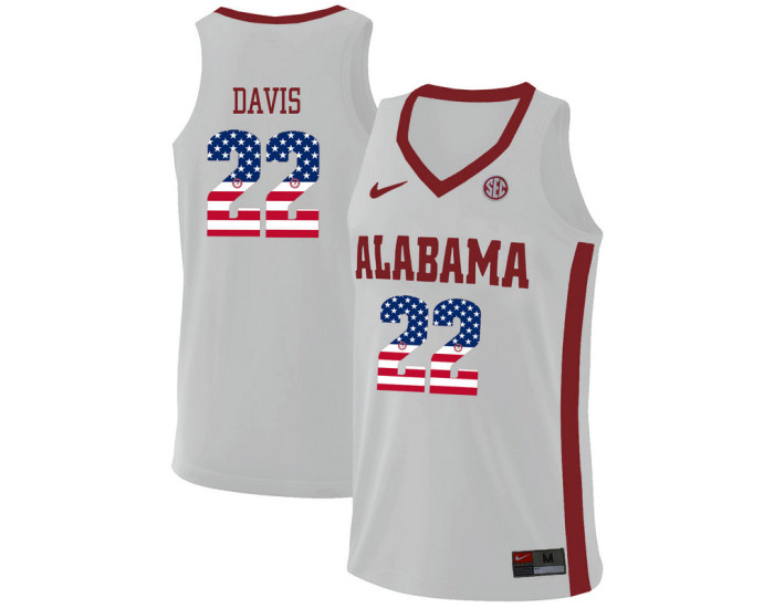 Youth Alabama Crimson Tide #22 Ar'Mond Davis Authentic College Basketball Jersey White