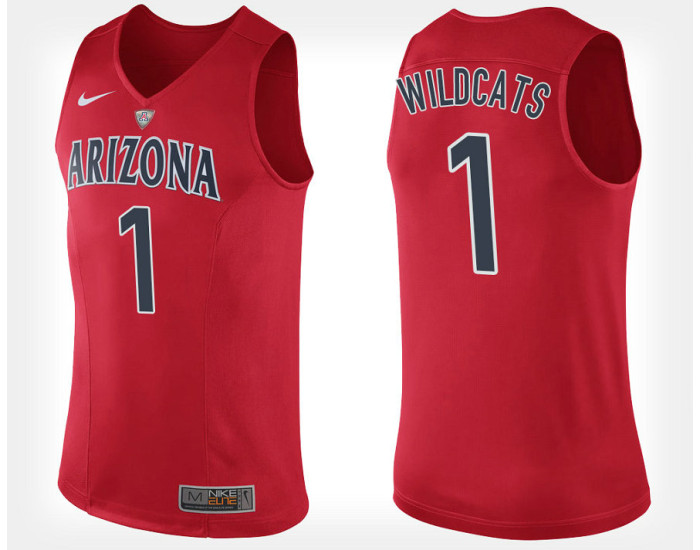 Arizona Wildcats #1 Red Replica College Basketball Jersey