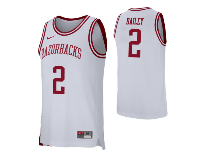 Arkansas Razorbacks #2 Adrio Bailey White Authentic College Basketball Jersey