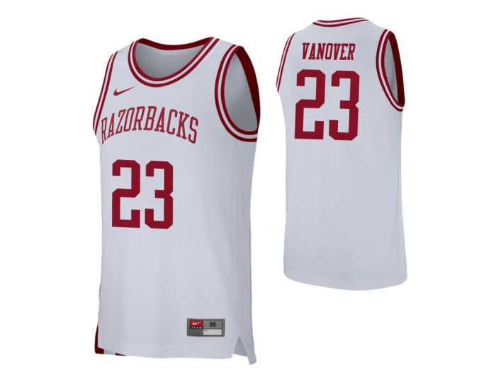 Youth Arkansas Razorbacks Retro Connor Vanover Replica College Basketball Jersey White