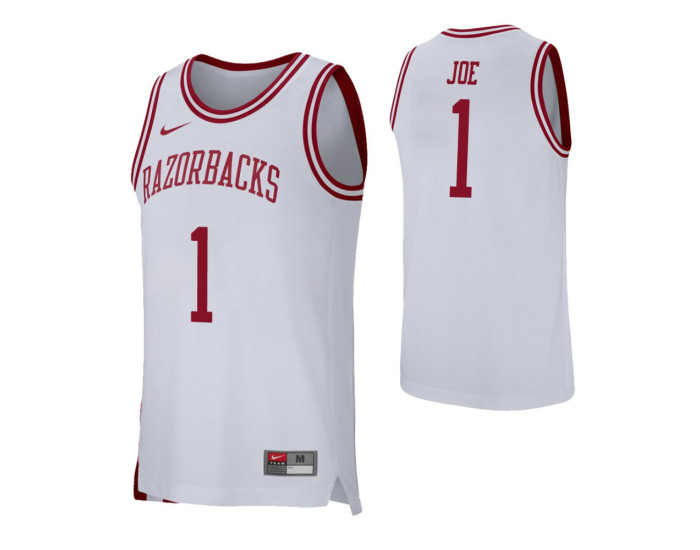 Youth Arkansas Razorbacks #1 Isaiah Joe White Authentic College Basketball Jersey
