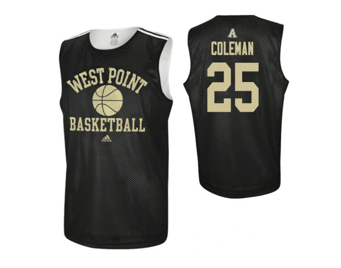 Youth Army Black Knights #25 Jordan Coleman Practice Authentic College Basketball Jersey Black
