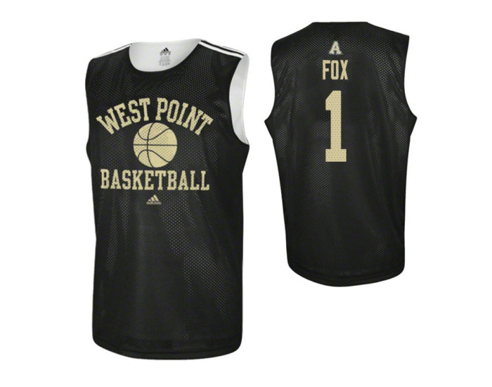 Army Black Knights #1 Jordan Fox Practice Authentic College Basketball Jersey Black