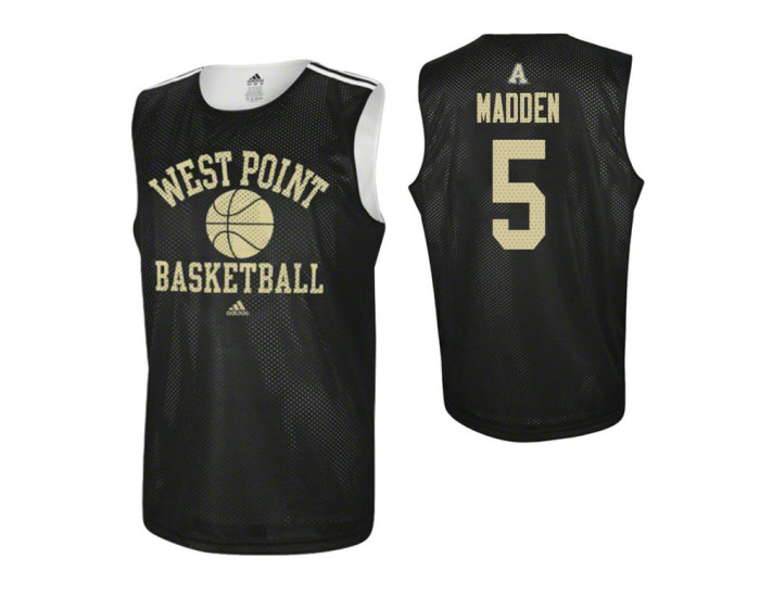 Youth Army Black Knights #5 Mark Madden Practice Authentic College Basketball Jersey Black