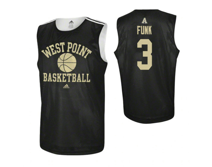 Army Black Knights #3 Tommy Funk Practice Authentic College Basketball Jersey Black