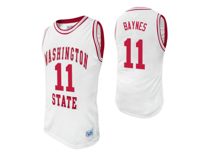 Washington State Cougars #11 Aron Baynes White Authentic College Basketball Jersey