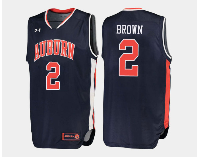 Youth Auburn Tigers #2 Bryce Brown Navy Road Replica College Basketball Jersey