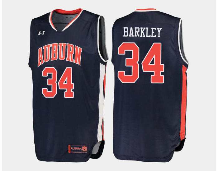 Youth Auburn Tigers #34 Charles Barkley Navy Road Replica College Basketball Jersey