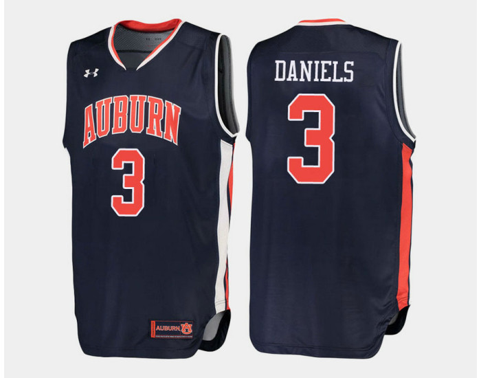 Youth Auburn Tigers #3 Marquis Daniels Navy Road Replica College Basketball Jersey