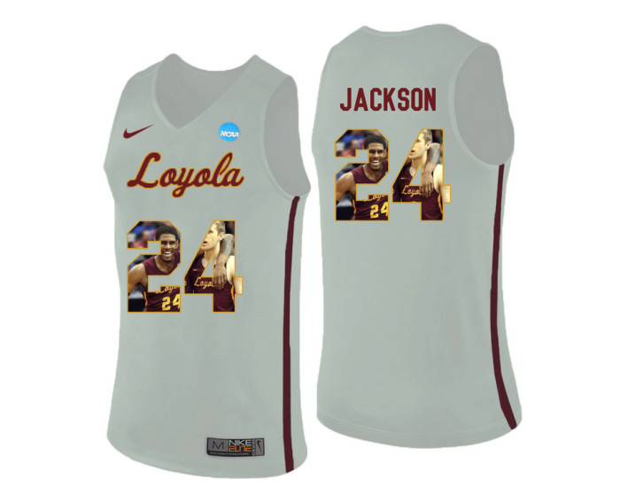 Youth Loyola (Chi) Ramblers #24 Aundre Jackson Authentic College Basketball Jersey White