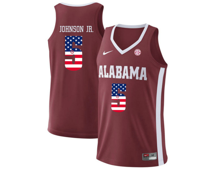 Youth Alabama Crimson Tide #5 Avery Johnson Jr. Authentic College Basketball Jersey Red
