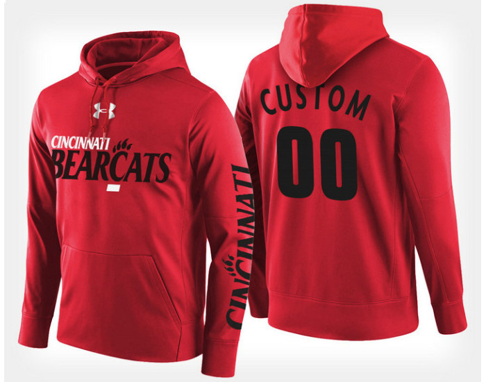 Cincinnati Bearcats #00 Custom Red Hoodie College Basketball
