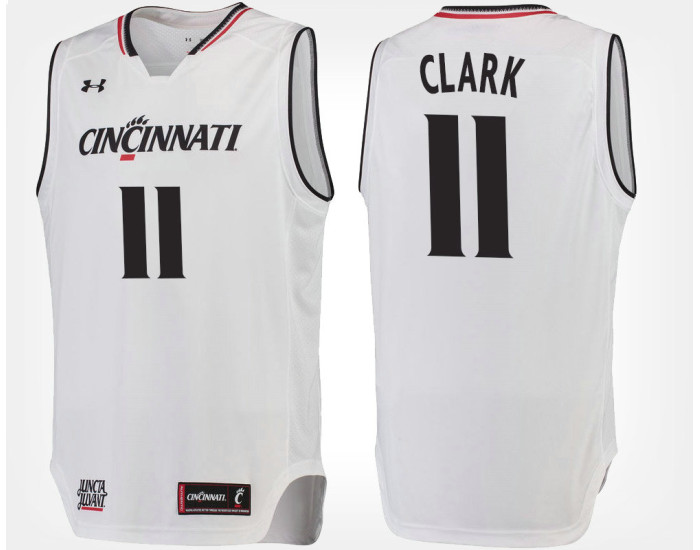 Cincinnati Bearcats #11 Gary Clark White Road Authentic College Basketball Jersey