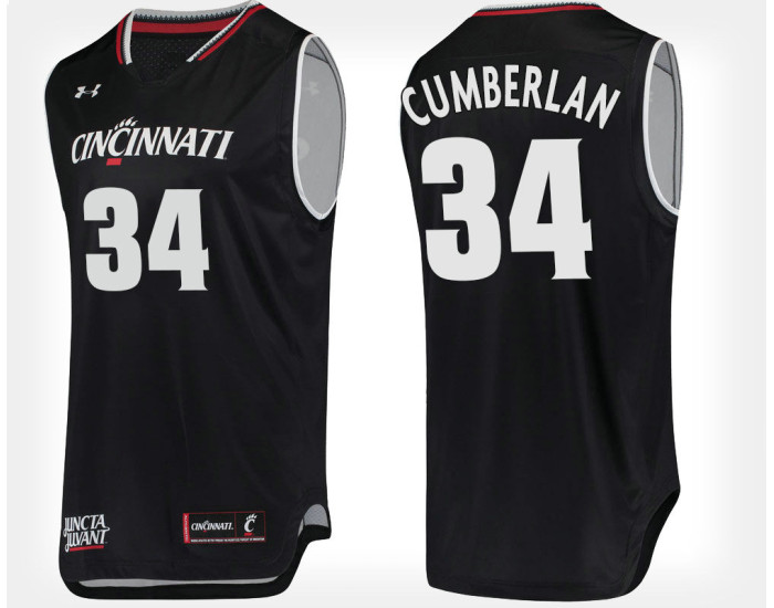 Cincinnati Bearcats #34 Jarron Cumberland Blue Home Authentic College Basketball Jersey