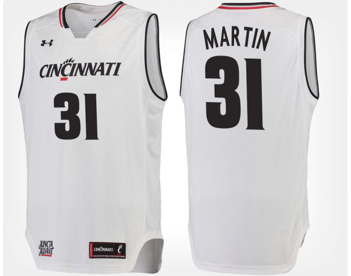 Youth Cincinnati Bearcats #31 Sam Martin White Road Authentic College Basketball Jersey