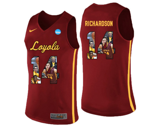 Youth Loyola (Chi) Ramblers #14 Ben Richardson Replica College Basketball Jersey Red