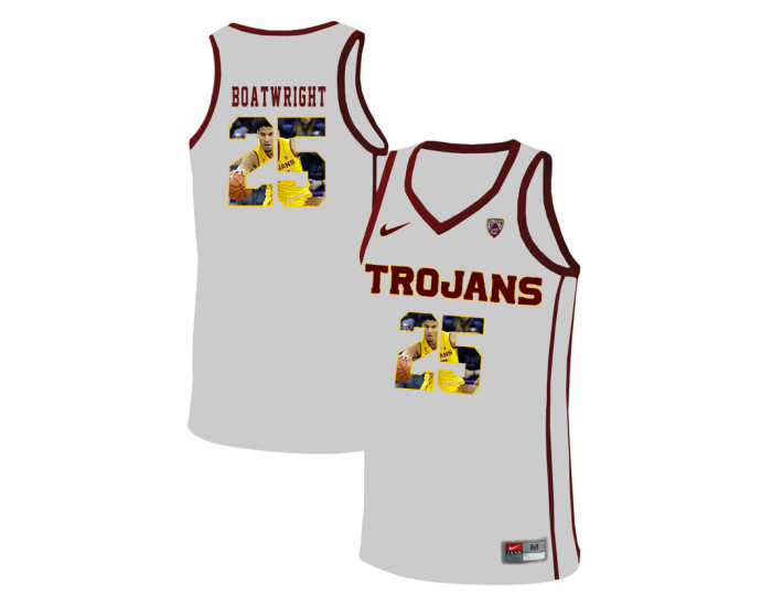 Youth USC Trojans #25 Bennie Boatwright Replica College Basketball Jersey White
