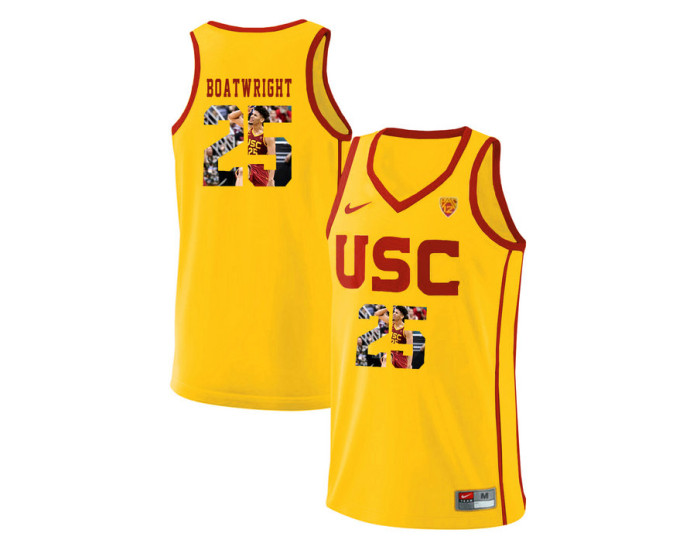 Youth USC Trojans #25 Bennie Boatwright Replica College Basketball Jersey Yellow
