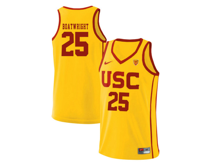USC Trojans #25 Bennie Boatwright Replica College Basketball Jersey Yellow