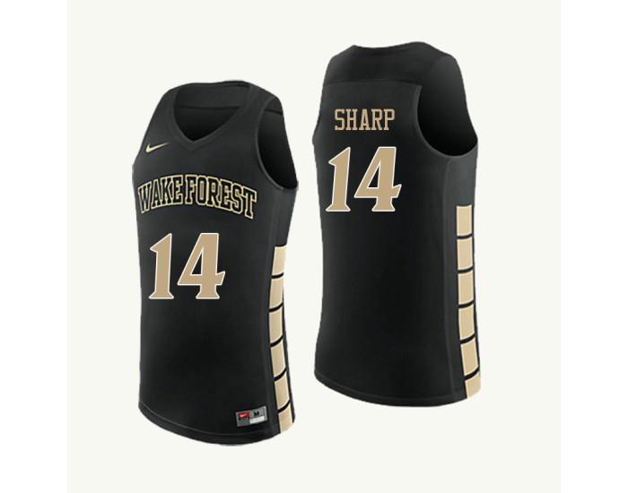 Wake Forest Demon Deacons #14 Alex Sharp Replica College Basketball Jersey Black