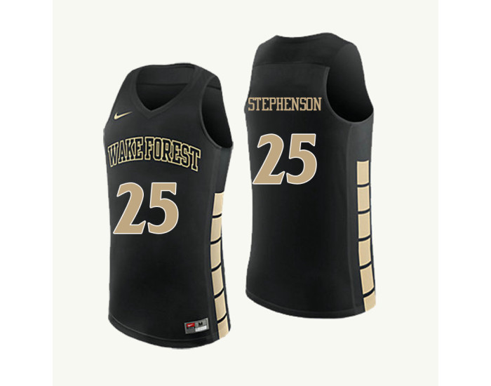 Wake Forest Demon Deacons #25 Ariel Stephenson Authentic College Basketball Jersey Black