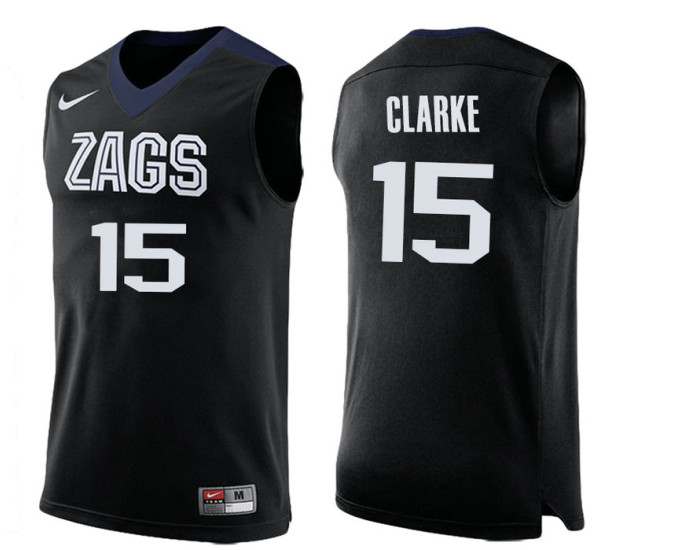 Gonzaga Bulldogs #15 Brandon Clarke Replica College Basketball Jersey Black
