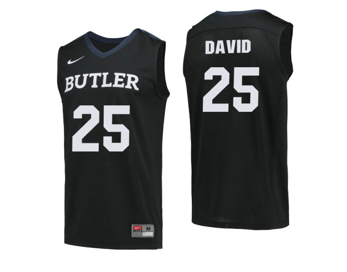 Youth Butler Bulldogs #25 Christian David Authentic College Basketball Jersey Black