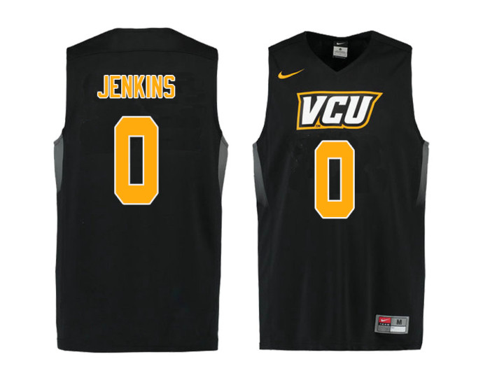 VCU Rams #0 De'Riante Jenkins Replica College Basketball Jersey Black