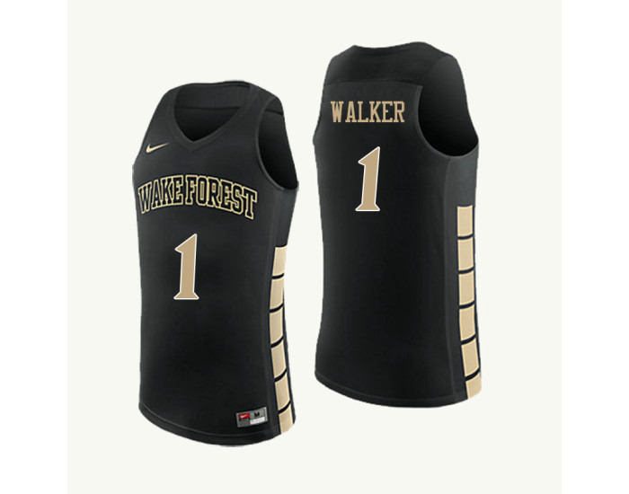Wake Forest Demon Deacons #1 Destini Walker Authentic College Basketball Jersey Black