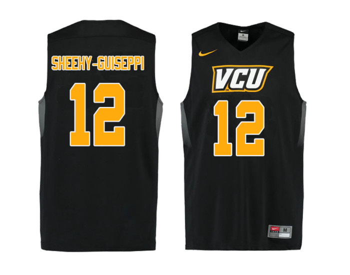 Youth VCU Rams #12 Dylan Sheehy-Guiseppi Replica College Basketball Jersey Black