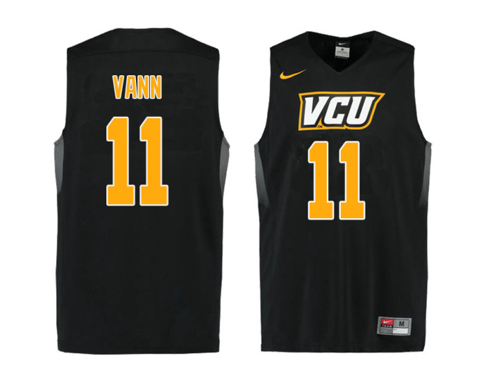 Youth VCU Rams #11 Issac Vann Authentic College Basketball Jersey Black