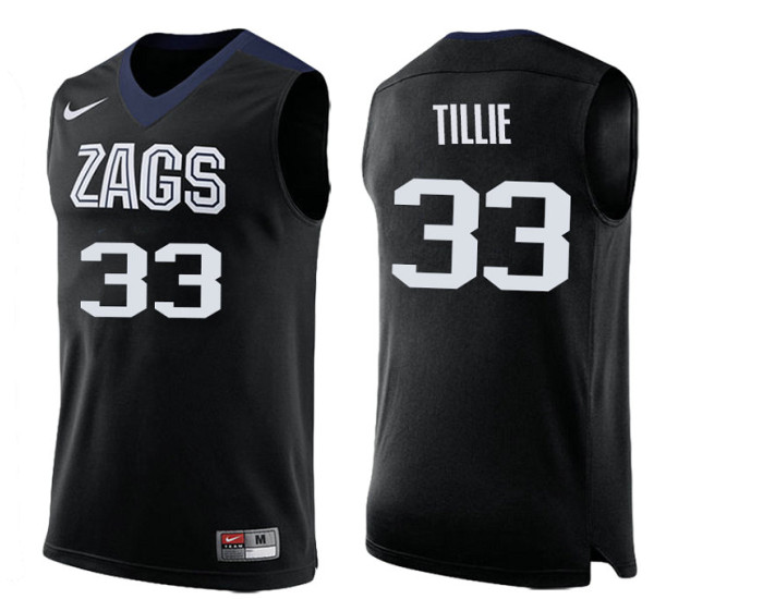 Gonzaga Bulldogs #33 Killian Tillie Authentic College Basketball Jersey Black